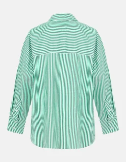 Pinstripe Strass Blouse Groen By Monica