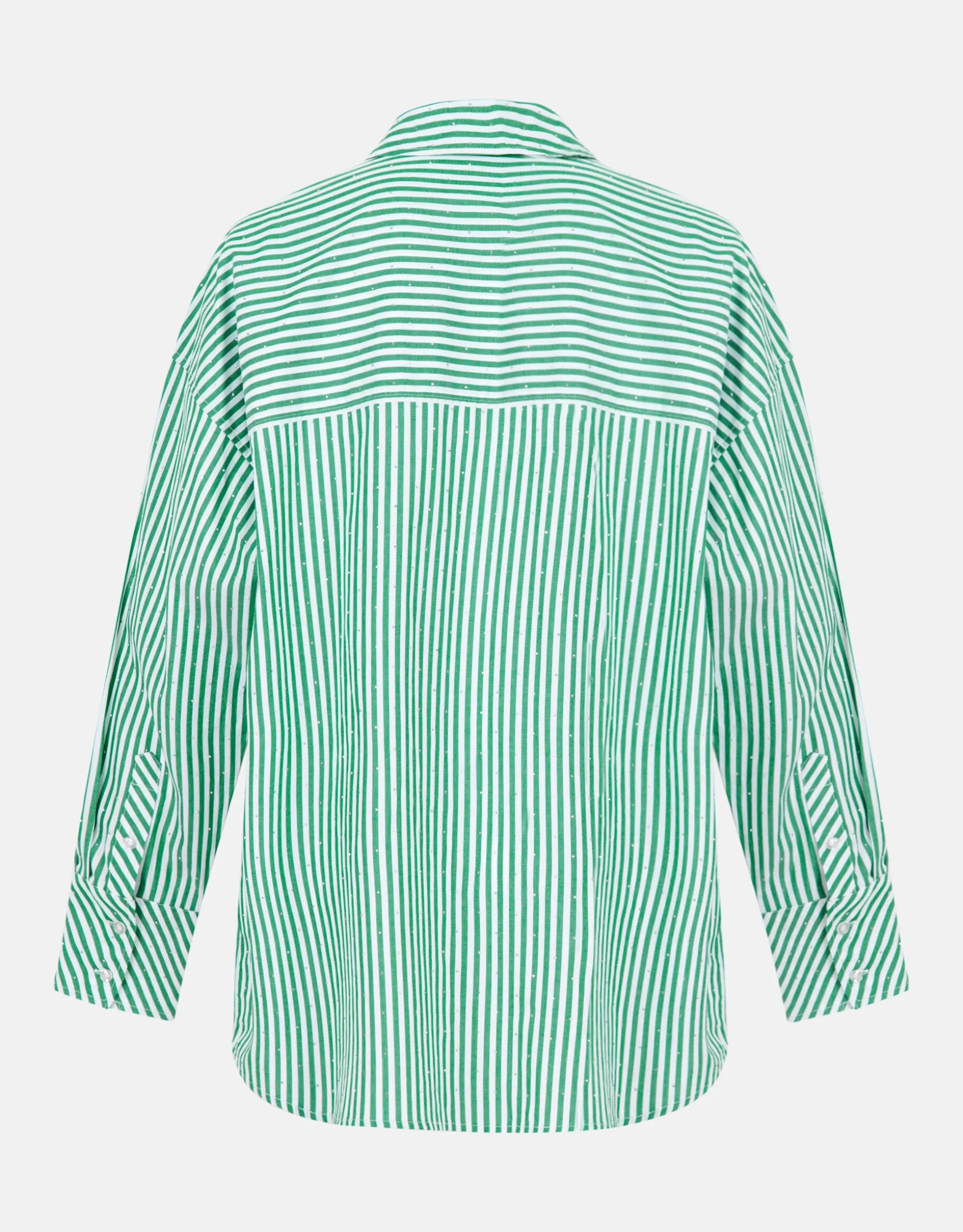 Pinstripe Strass Blouse Groen By Monica