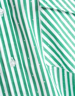Pinstripe Strass Blouse Groen By Monica
