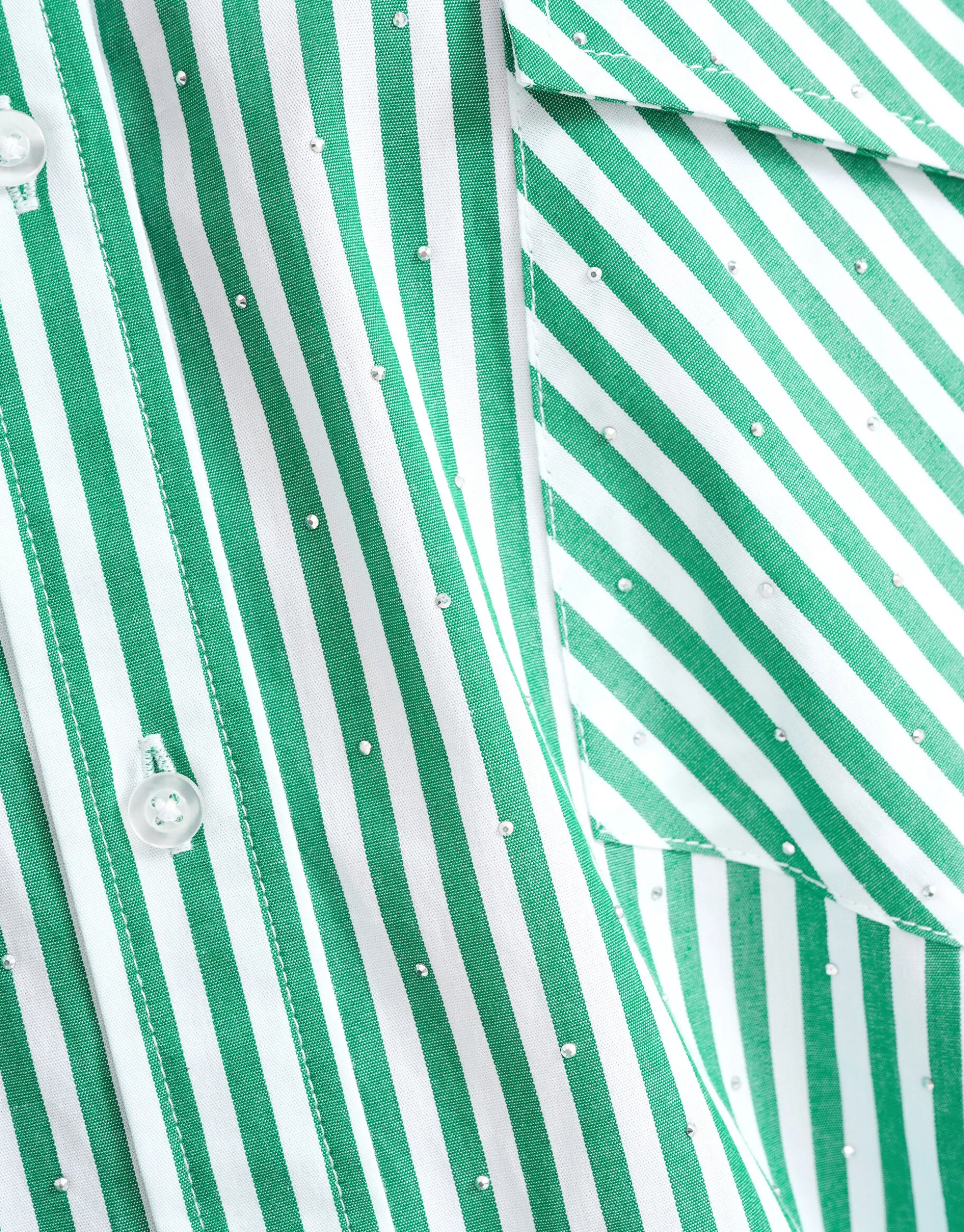 Pinstripe Strass Blouse Groen By Monica