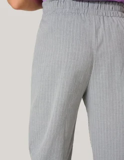 Pinstripe Strass Pantalon Lichtgrijs