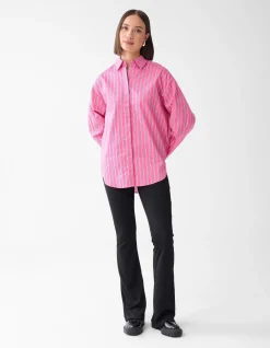 Pinstripe Studs Blouse Roze