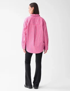 Pinstripe Studs Blouse Roze