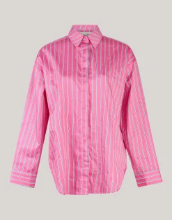 Pinstripe Studs Blouse Roze