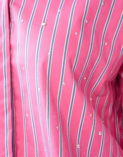 Pinstripe Studs Blouse Roze