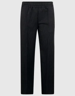 Pinstripe Wide Leg Broek Zwart