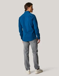 Pique Jersey Overhemd Blauw