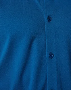 Pique Jersey Overhemd Blauw