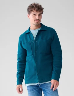 Pique Overshirt Donkergroen