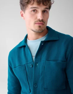 Pique Overshirt Donkergroen