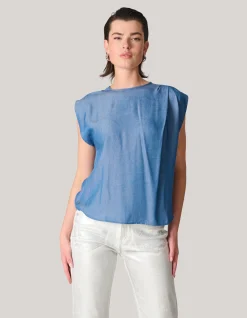 Pleat Top Blauw