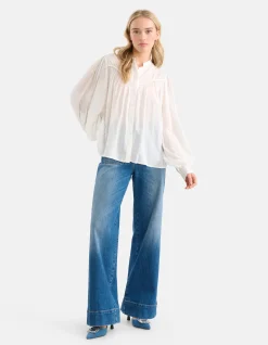 Pleated Blouse Gebroken Wit By Mieke