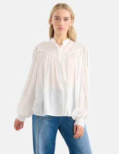 Pleated Blouse Gebroken Wit By Mieke