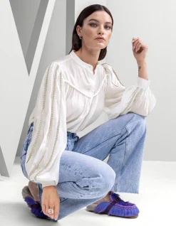 Pleated Blouse Gebroken Wit By Mieke