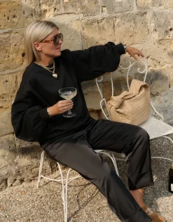 Poff Sleeve Sweater Zwart By Lonneke