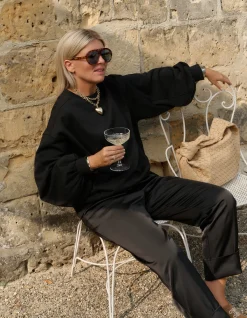 Poff Sleeve Sweater Zwart By Lonneke