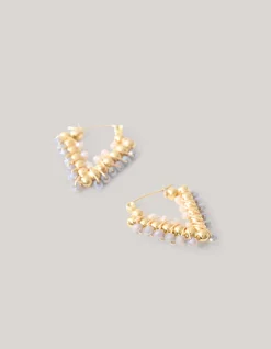 Pointy Beaded Oorbellen Goud