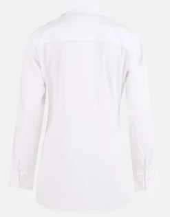Poplin Overslag Blouse Wit