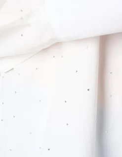 Poplin Strass Blouse Wit