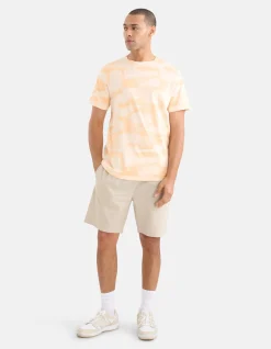 Printed Camo T-shirt Oranje