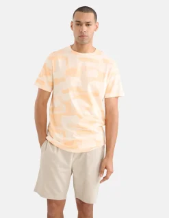 Printed Camo T-shirt Oranje