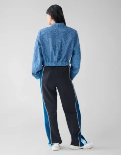 Printed Denim Bomber Donkerblauw