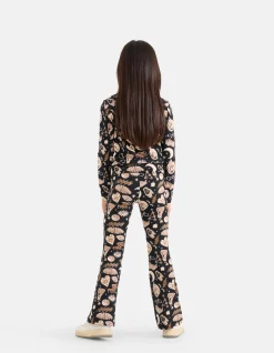 Printed Flared Broek Bruin