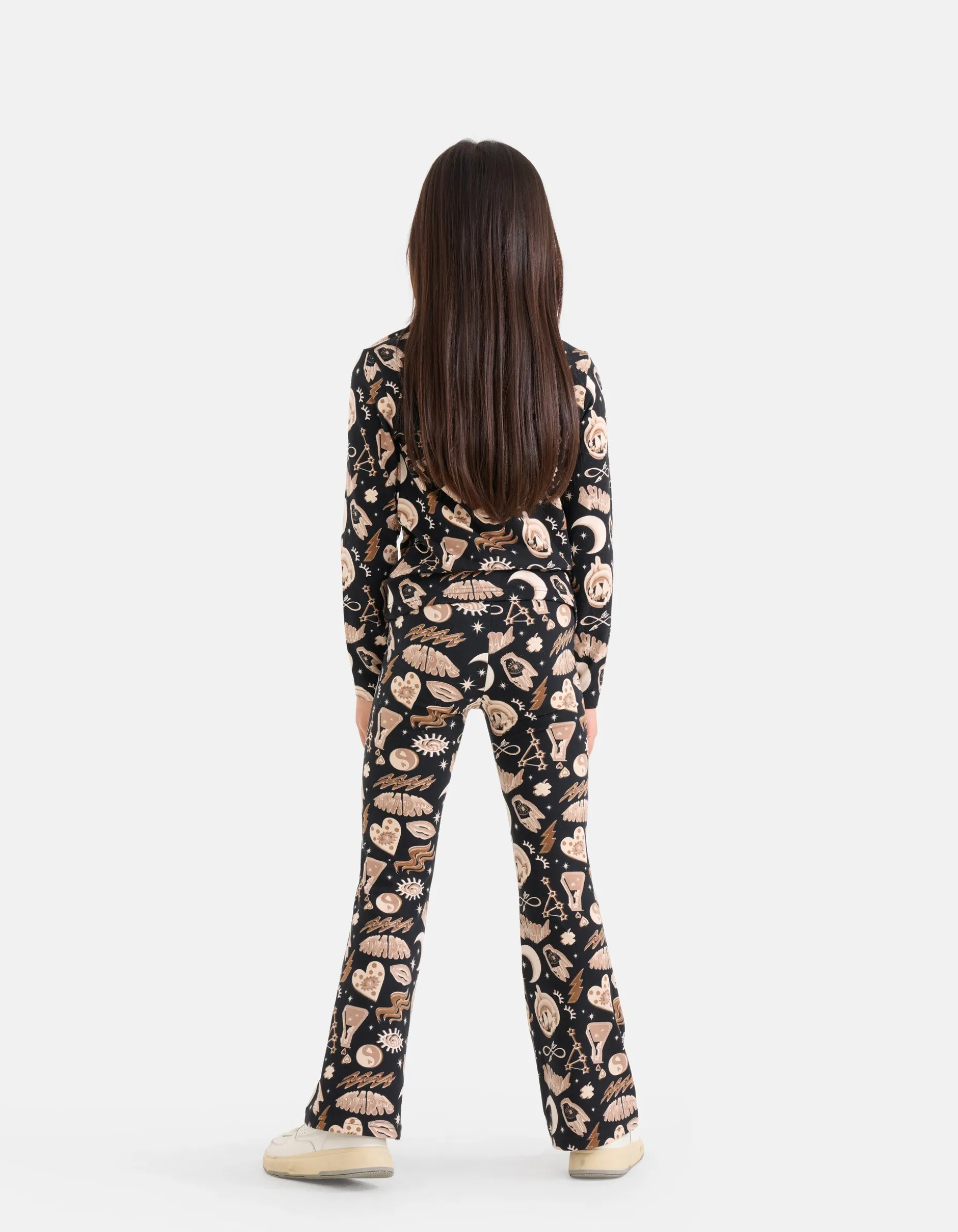 Printed Flared Broek Bruin