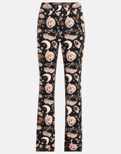 Printed Flared Broek Bruin
