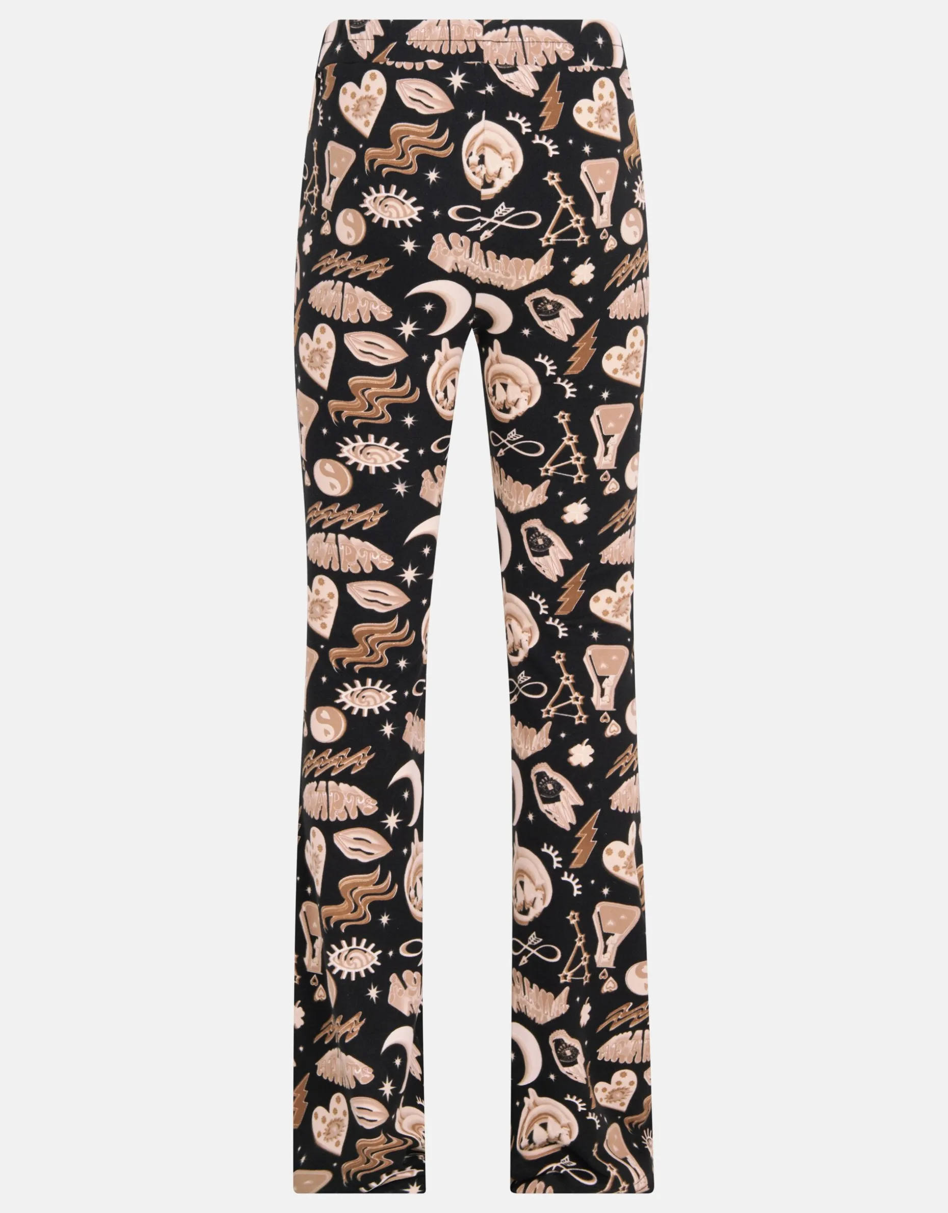 Printed Flared Broek Bruin