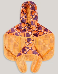 Printed Honden Regenjas Oranje By Furmey