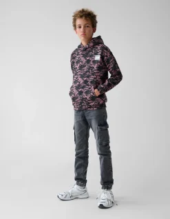 Printed Hoodie Donkerroze