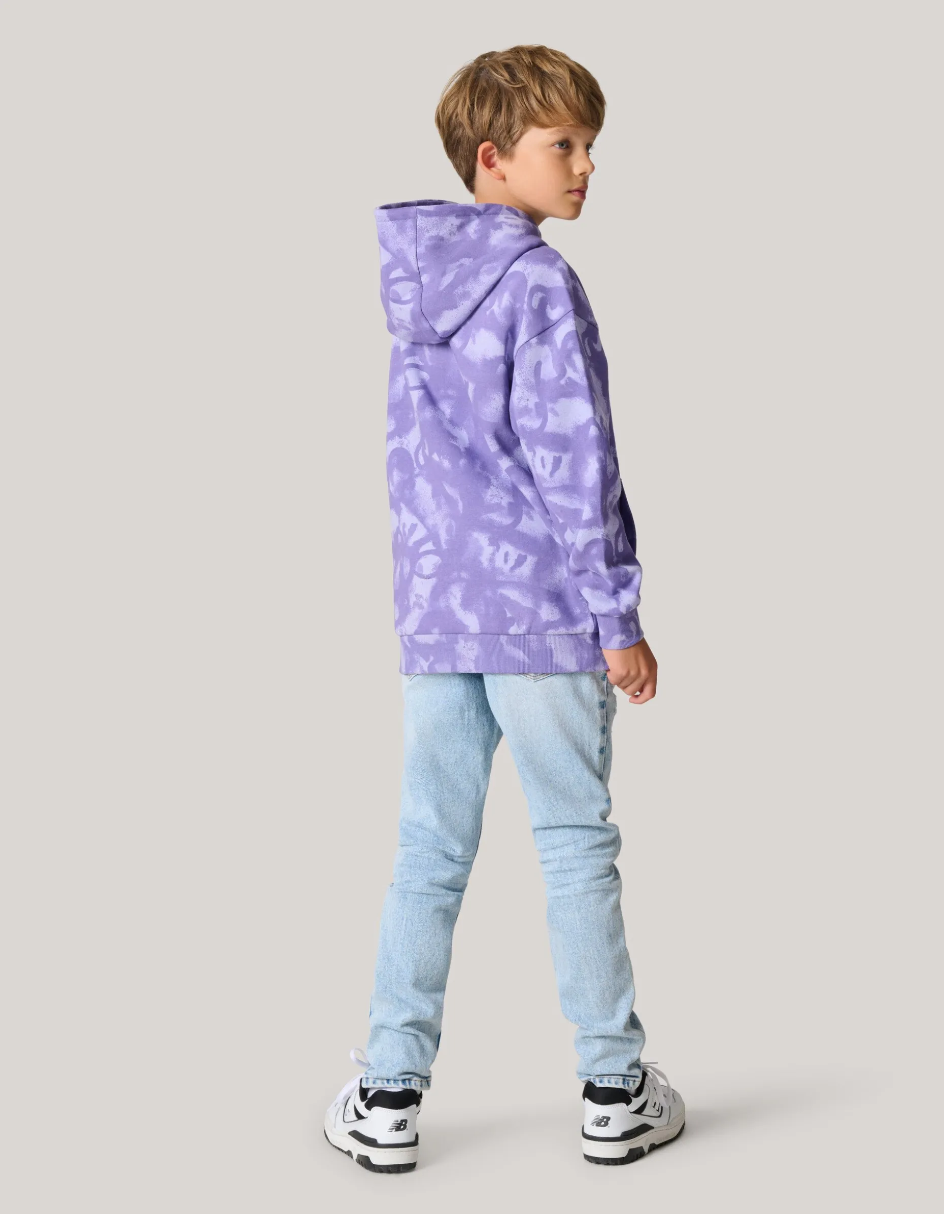 Printed Hoodie Paars