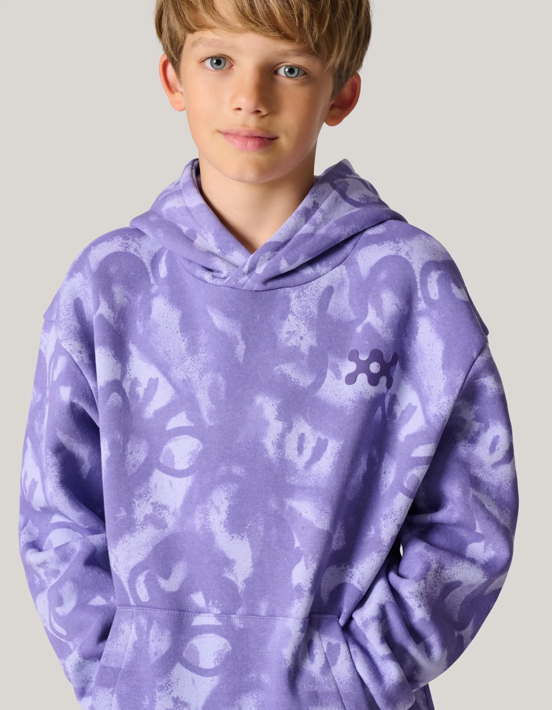 Printed Hoodie Paars