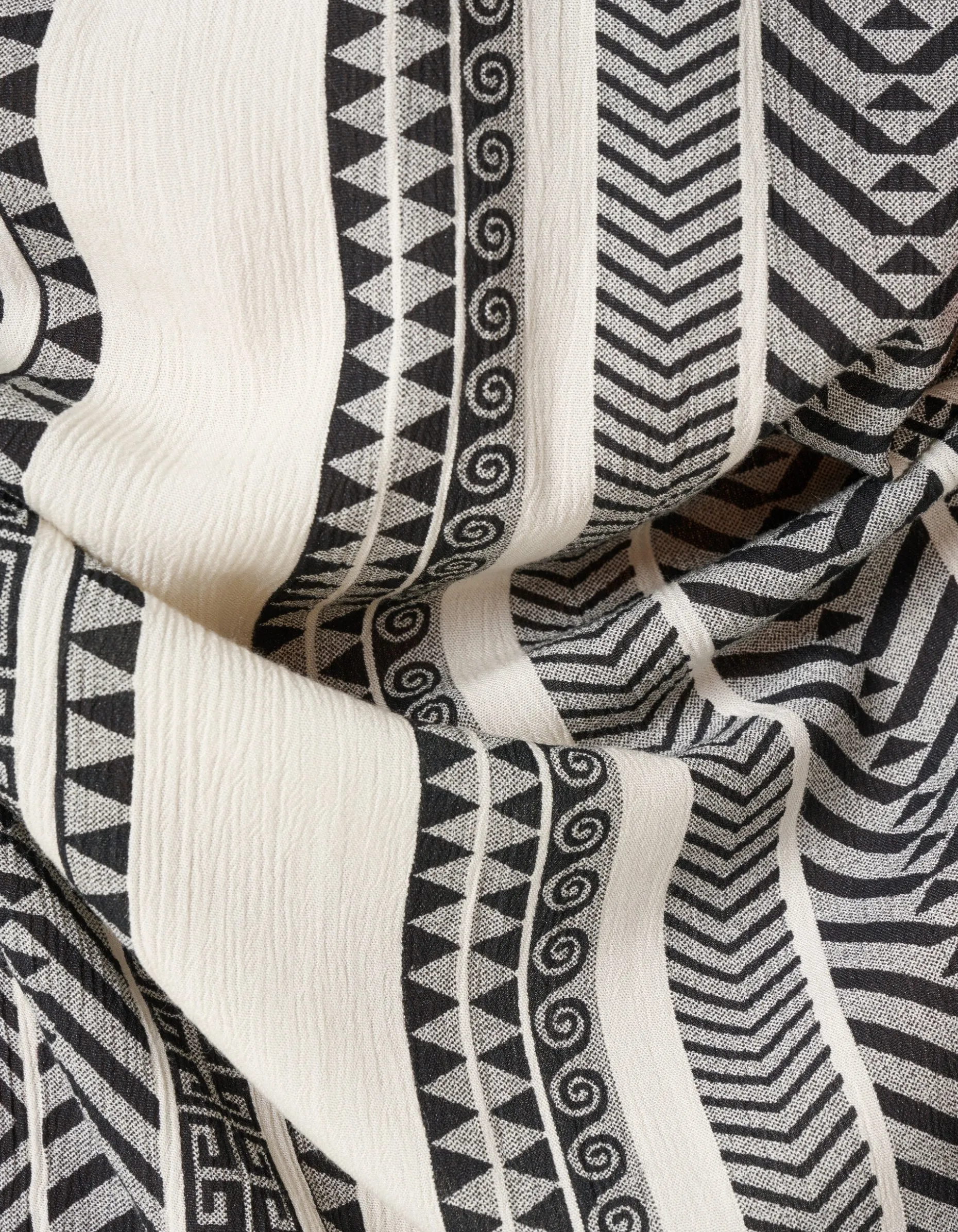 Printed Maxi Jurk Gebroken Wit/Zwart