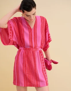 Printed Mini Jurk Roze