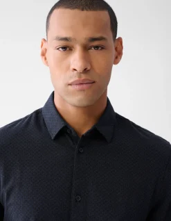 Printed Overhemd Donkerblauw