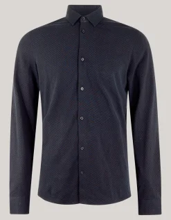 Printed Overhemd Donkerblauw