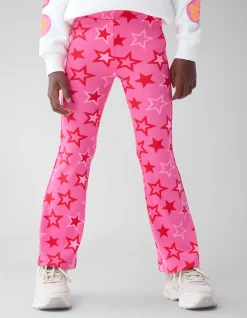 Printed Rib Flared Legging Roze