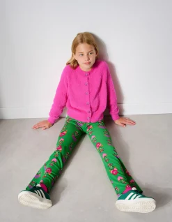 Printed Rib Flared Legging Groen By Lizzy