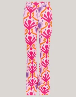 Printed Rib Flared Legging Roze