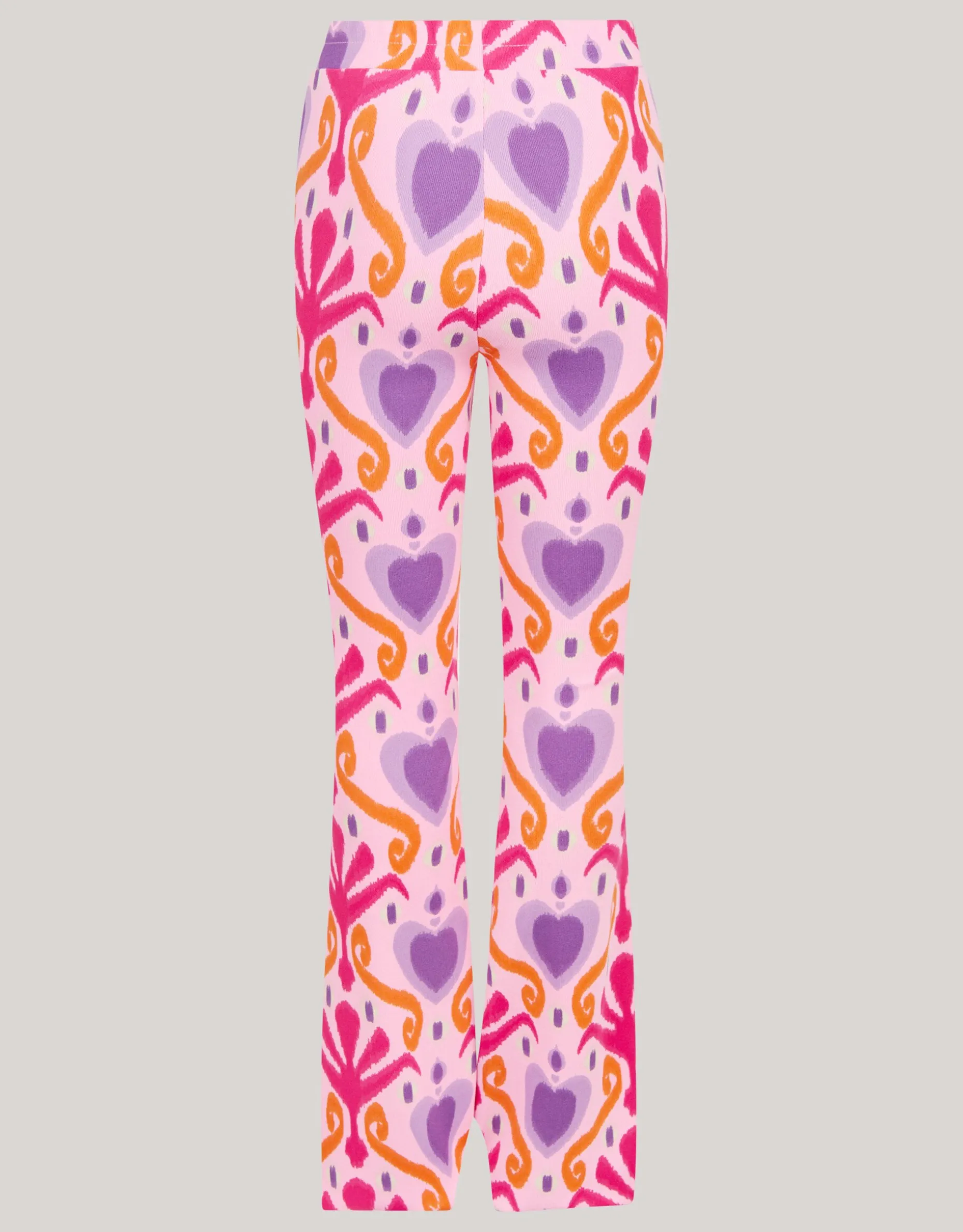Printed Rib Flared Legging Roze