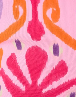 Printed Rib Flared Legging Roze