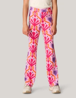 Printed Rib Flared Legging Roze