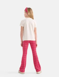 Printed Rib Flared Roze