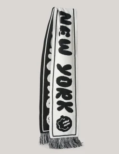 Printed Sjaal Zwart/Wit