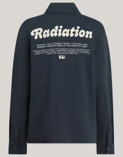 Printed Structuur Overshirt Donkergrijs