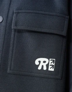 Printed Structuur Overshirt Donkergrijs