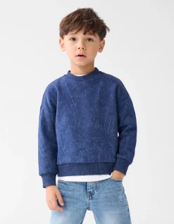 Printed Sweater Donkerblauw