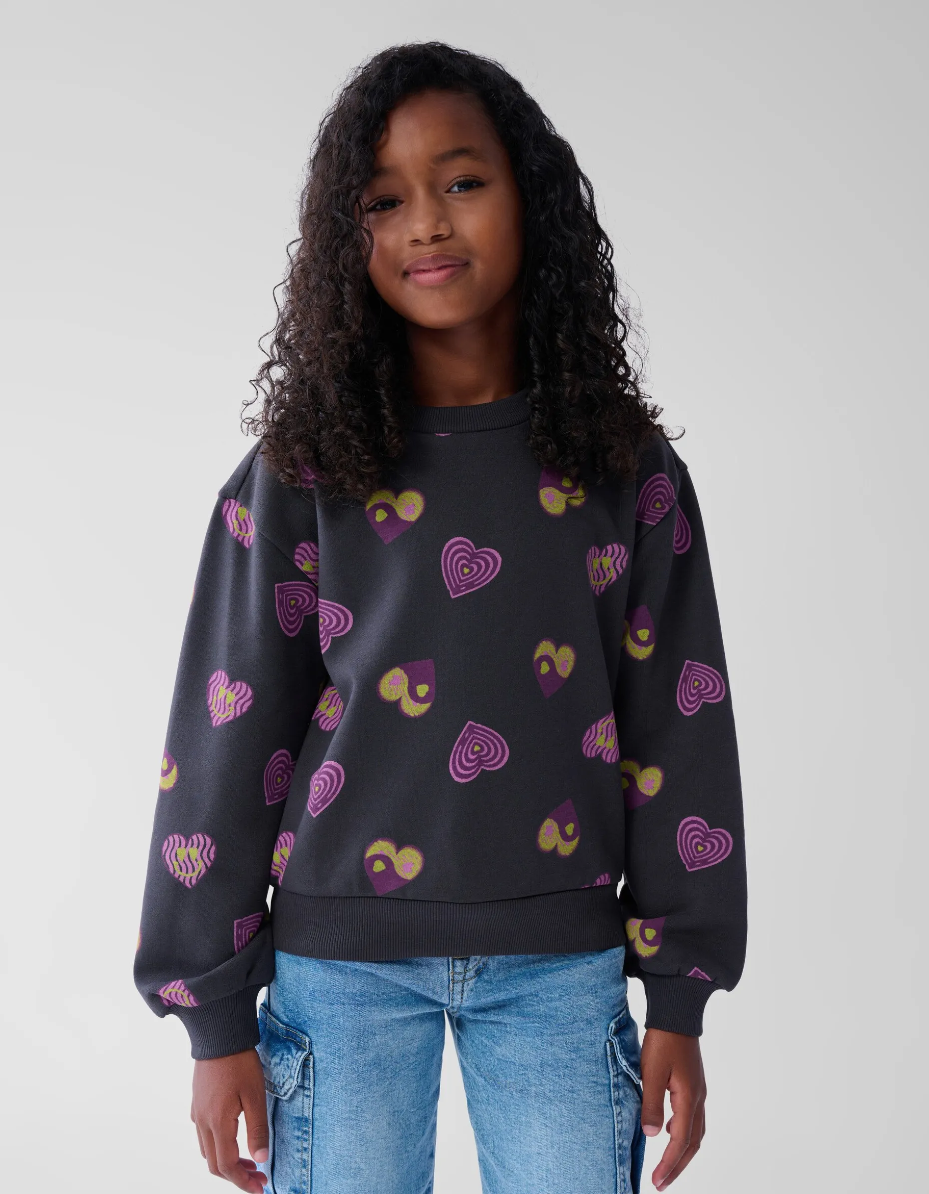 Printed Sweater Donkergrijs